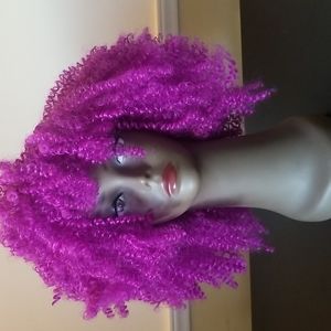 FINAL  PRICE Fuschia  Pink Curly Wig